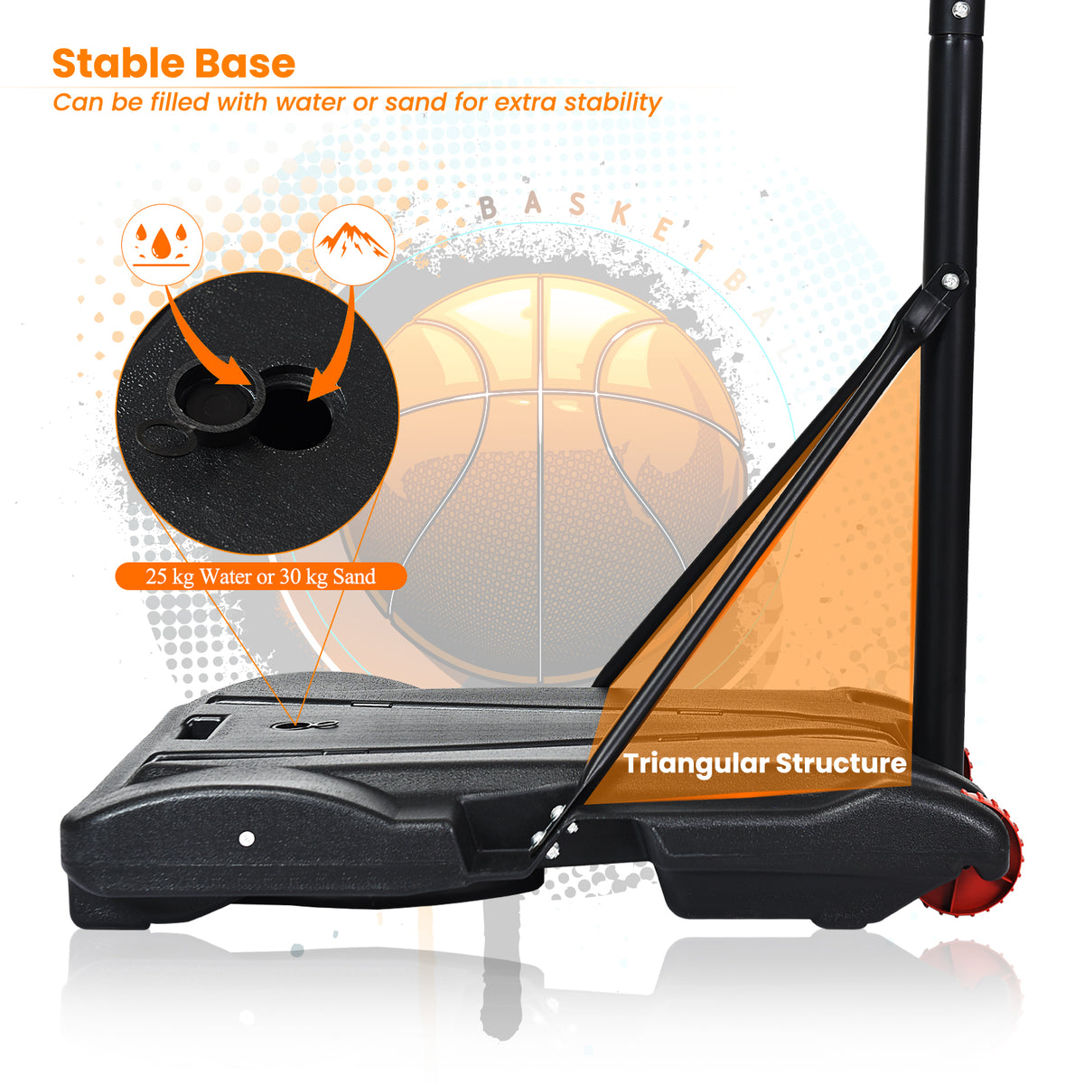 Adjustable Kids Basketball Hoop Stand | Indoor Outdoor With Wheels