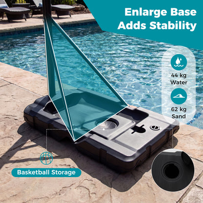 Black Adjustable Basketball Hoop System | 18 Heights & Wheels
