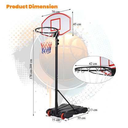 Adjustable Kids Basketball Hoop Stand | Indoor Outdoor With Wheels