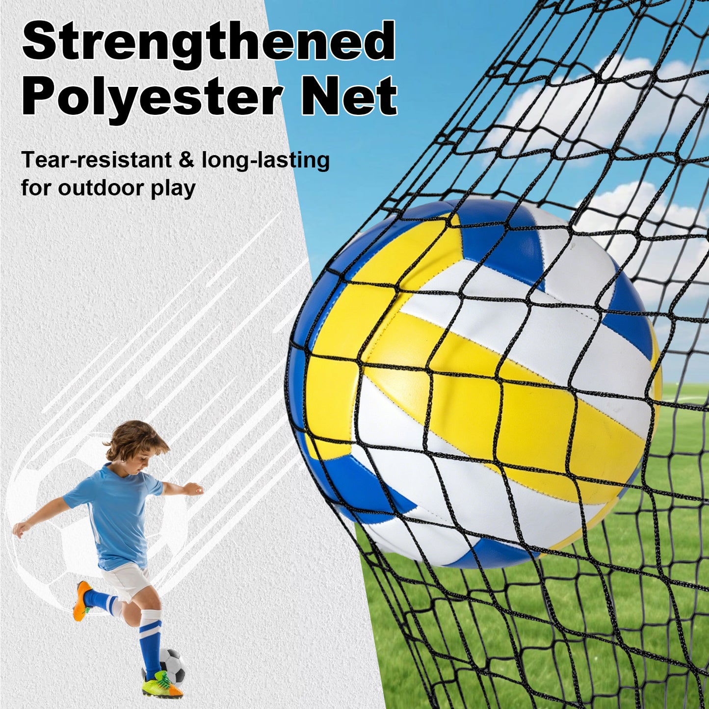 Black Portable Pop-Up Football Goals Set of 2 | 120x92cm