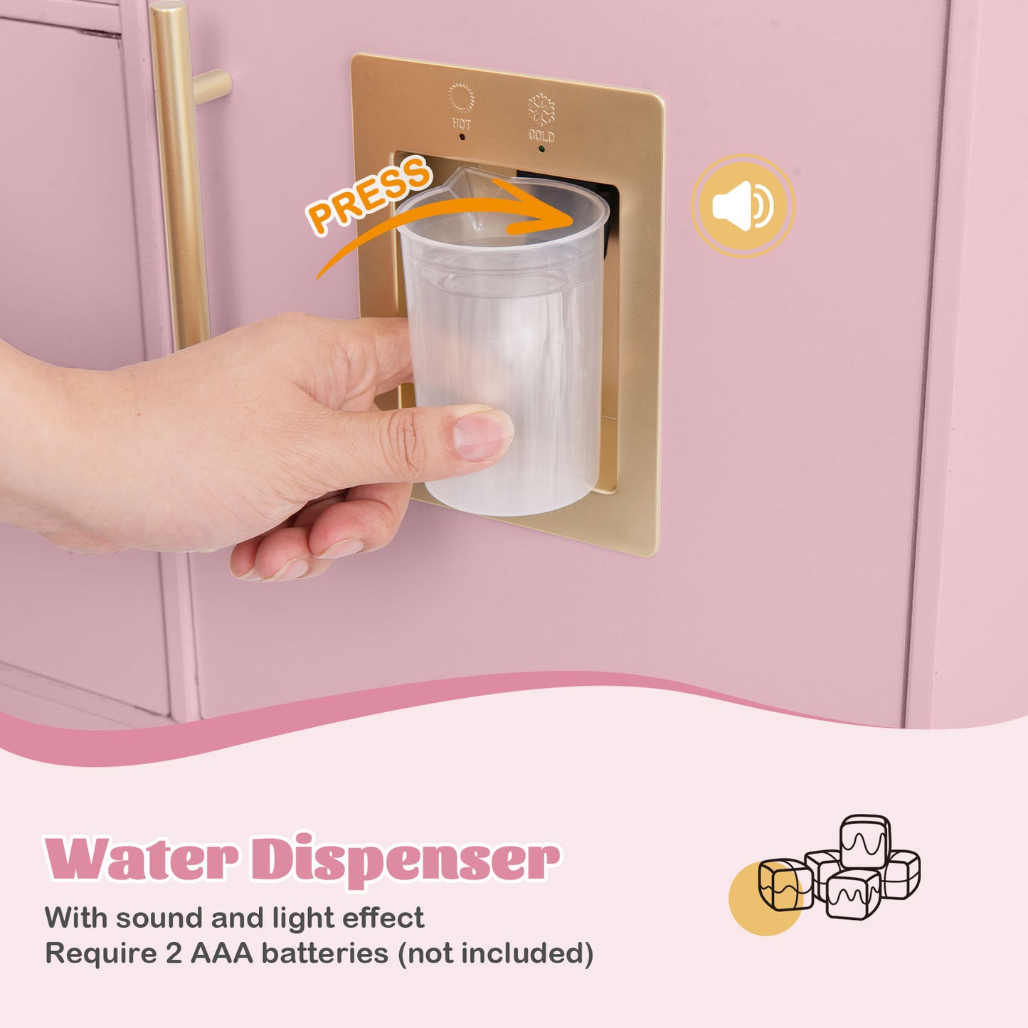Pink Kids Pretend Kitchen | Coffee Maker Sink Light Sound 3+