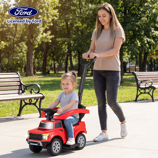 Red Ford 3-In-1 Toddler Push Car | LED Lights & Ignition Sound
