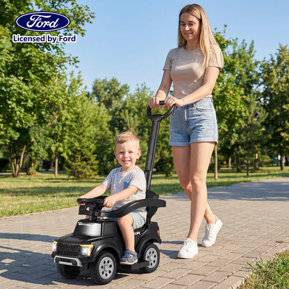Black Ford 3 In 1 Toddler Push Car | LED Lights & Sounds