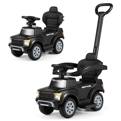 Black Ford 3 In 1 Toddler Push Car | LED Lights & Sounds