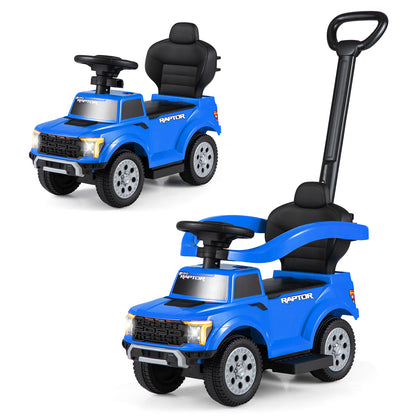 Blue Ford 3 In 1 Toddler Push Car | LED Lights & Sounds