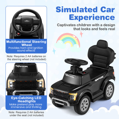 Black Ford 3 In 1 Toddler Push Car | LED Lights & Sounds