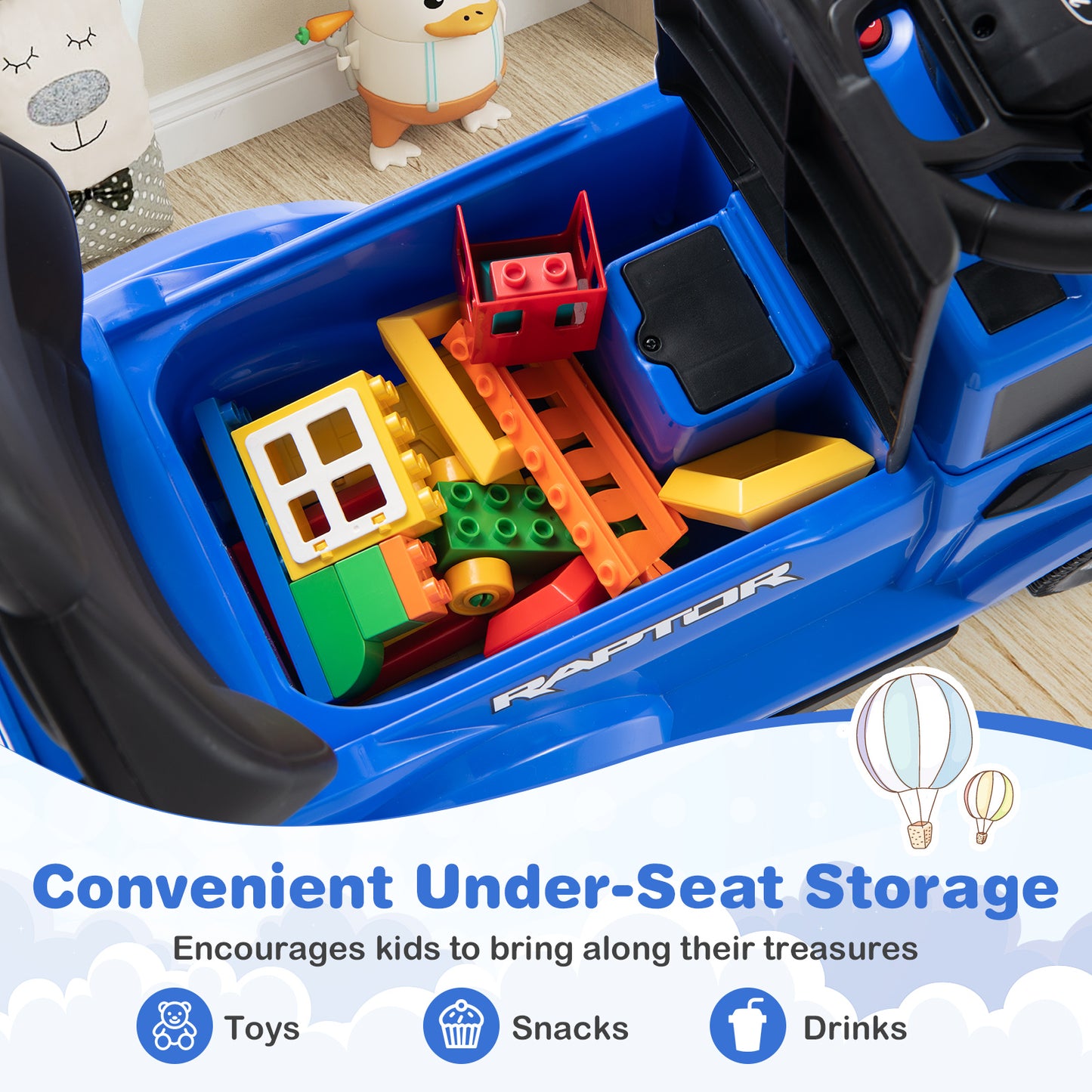 Blue Ford 3 In 1 Toddler Push Car | LED Lights & Sounds