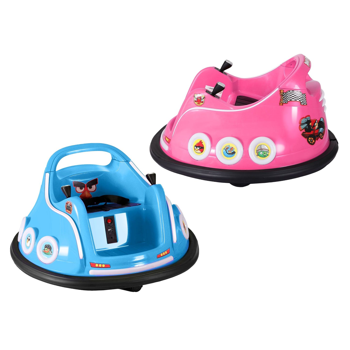 Kids Ride On Car Bumper Electric Toys Cars with Remote Control Stickers Light Blue Pink