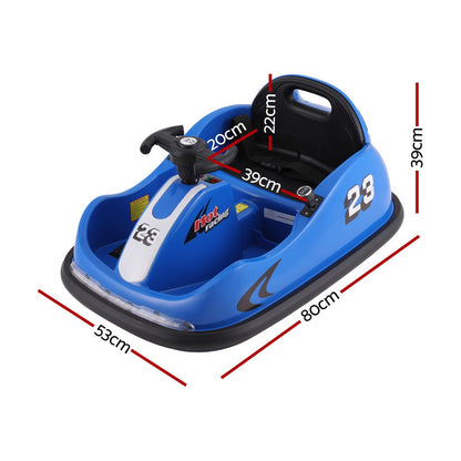 Blue Rigo Kids Electric Bumper Car with Remote Control for fun indoor playtime.