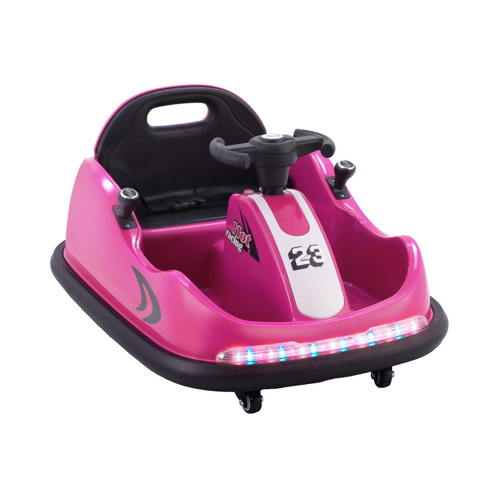 Pink Rigo Kids Electric Bumper Kart 6V with Remote Control - fun home toy for kids.