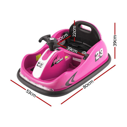 Pink Rigo Kids Electric Bumper Kart 6V with Remote Control for fun home play.