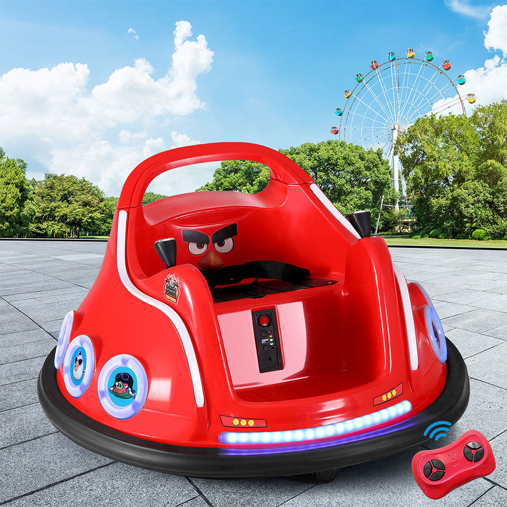 Rigo Kids Electric Bumper Car in Angry Birds Red Theme, perfect for home playtime.