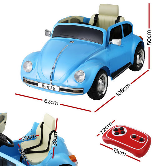 VW Beetle Kids 6V Electric Ride On Car with Remote Control, ideal for indoor play