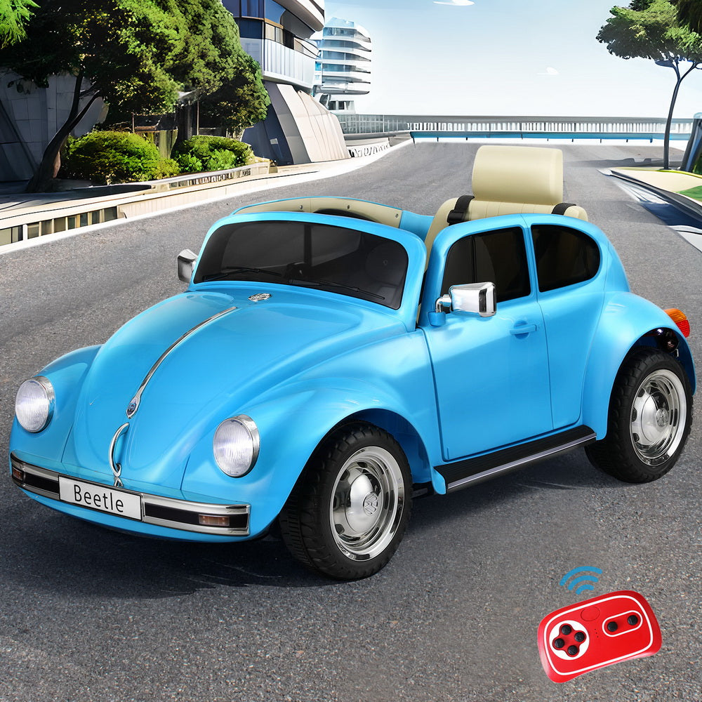 Adorable VW Beetle Kids Ride On Car w/ Remote Control, 6V Electric - Home fun.