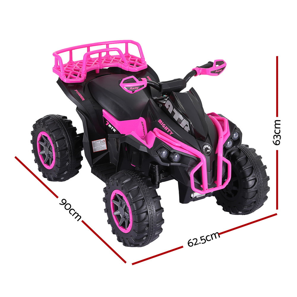 Rigo Kids Electric ATV Quad - Pink 12V Ride-On Car for fun-filled home adventures.