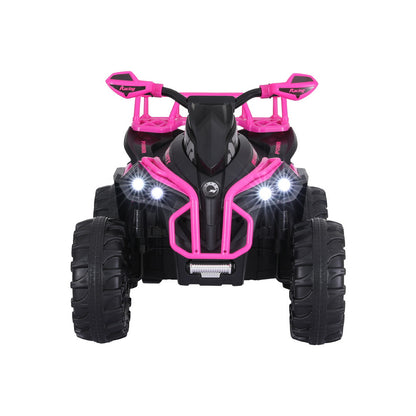 Pink 12V Battery Kids Electric ATV Quad Ride-On Car for fun play at home.