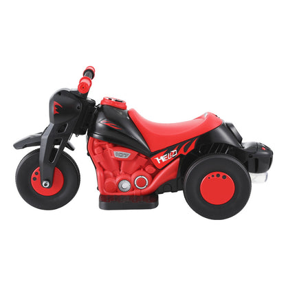 Red Rigo Kids Electric Motorbike Ride-On with Bubble Maker, perfect for outdoor fun at home.