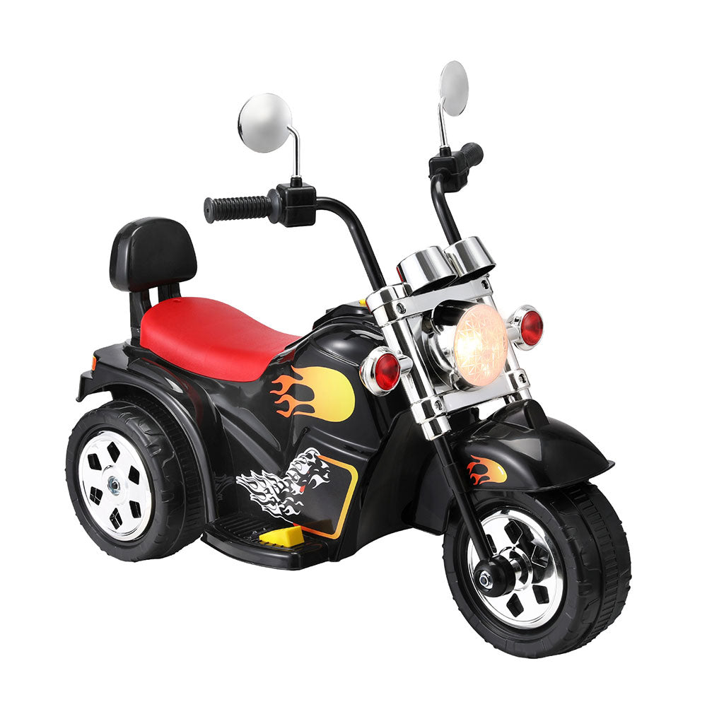 Rigo Kids 6V Black Electric Ride On Motorcycle - Fun Motorbike Toy for Home Play