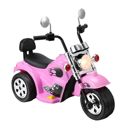 Pink Rigo Kids Electric Ride-On Motorcycle Toy with 6V Battery for fun indoor play