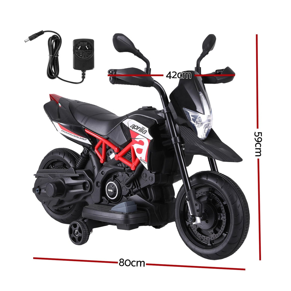 Aprilia Dorsoduro 900 Kids Ride On Motorbike - Realistic design for thrilling home adventures.