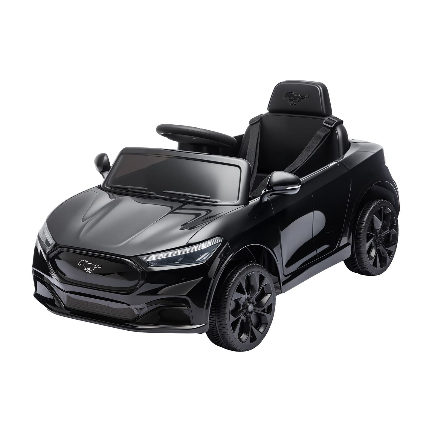 Kids Ride On Car 12V Licensed Ford Electric Toy with Remote Control Horn Music 97x61cm Black
