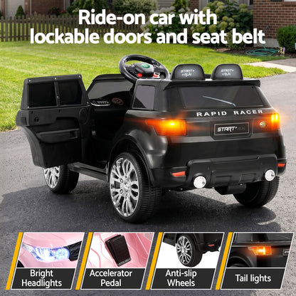 Rigo Kids Electric Ride On Car Black Pink Ride-On Toy with Remote Control