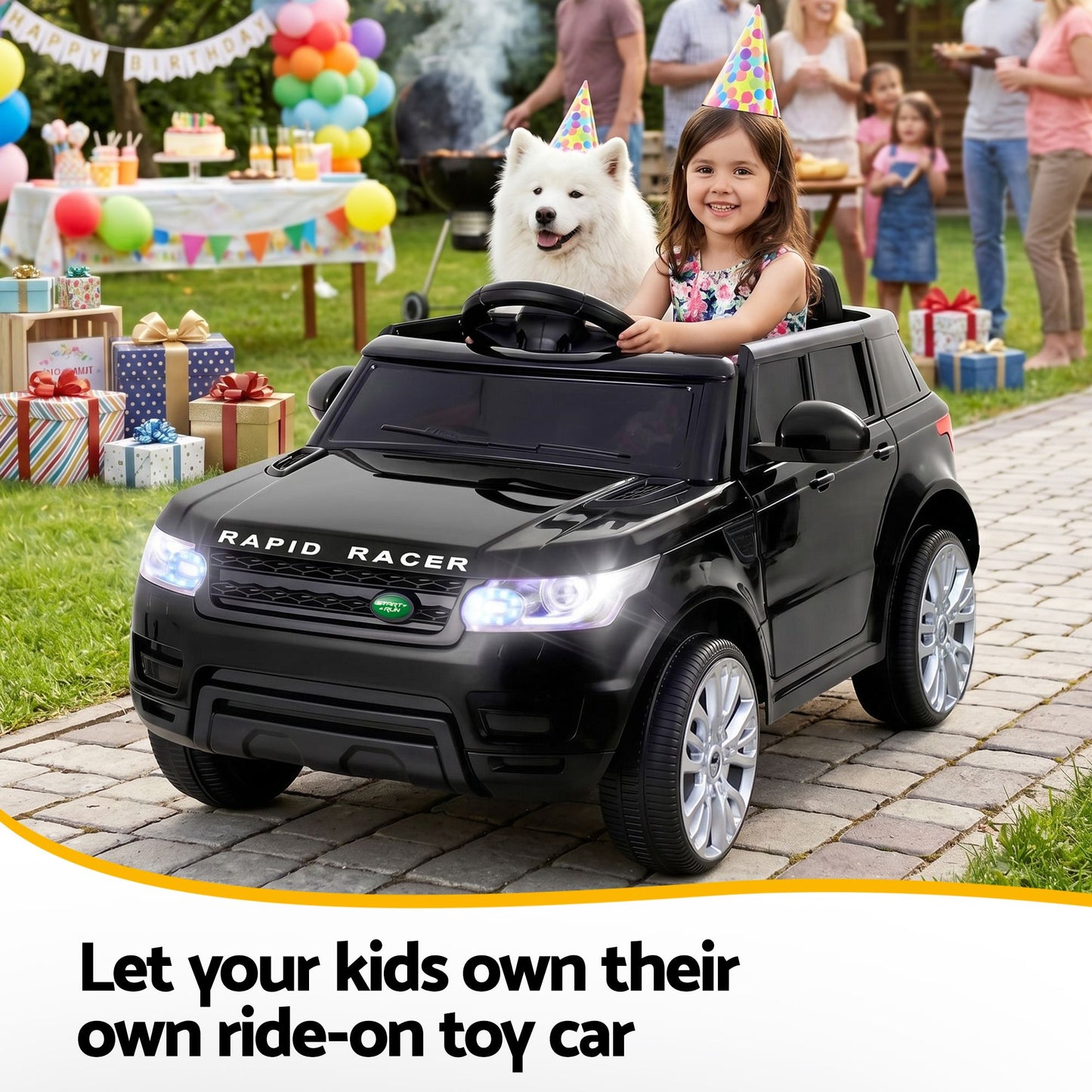 Rigo Kids Electric Ride On Car Black Pink Ride-On Toy with Remote Control