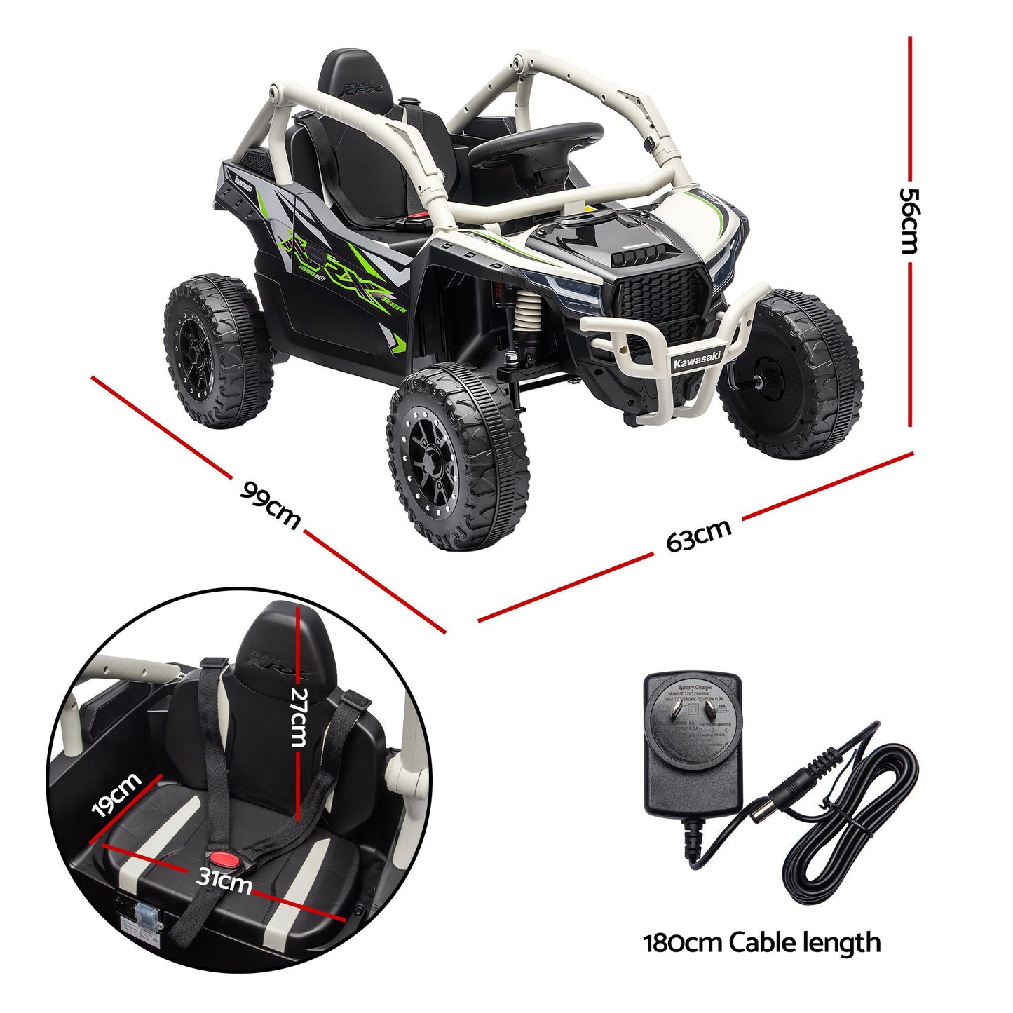Kids Ride On Car Off-Road Licensed KRX1000 Electric Toy with Remote Control Music