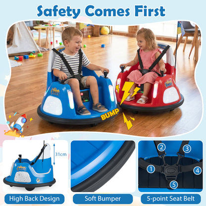 12V Navy Bumper Car | Dual Joysticks Remote Control Flashing Lights