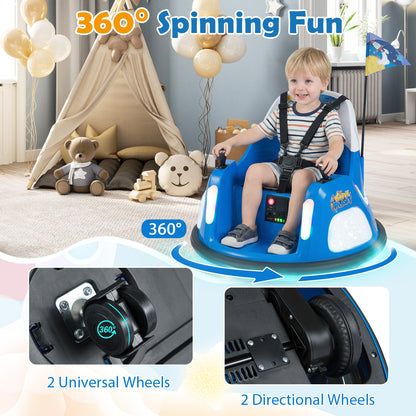 12V Navy Bumper Car | Dual Joysticks Remote Control Flashing Lights