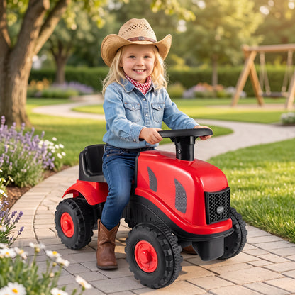 Red Toddler Ride On Push Car With Trailer & Walker Toy