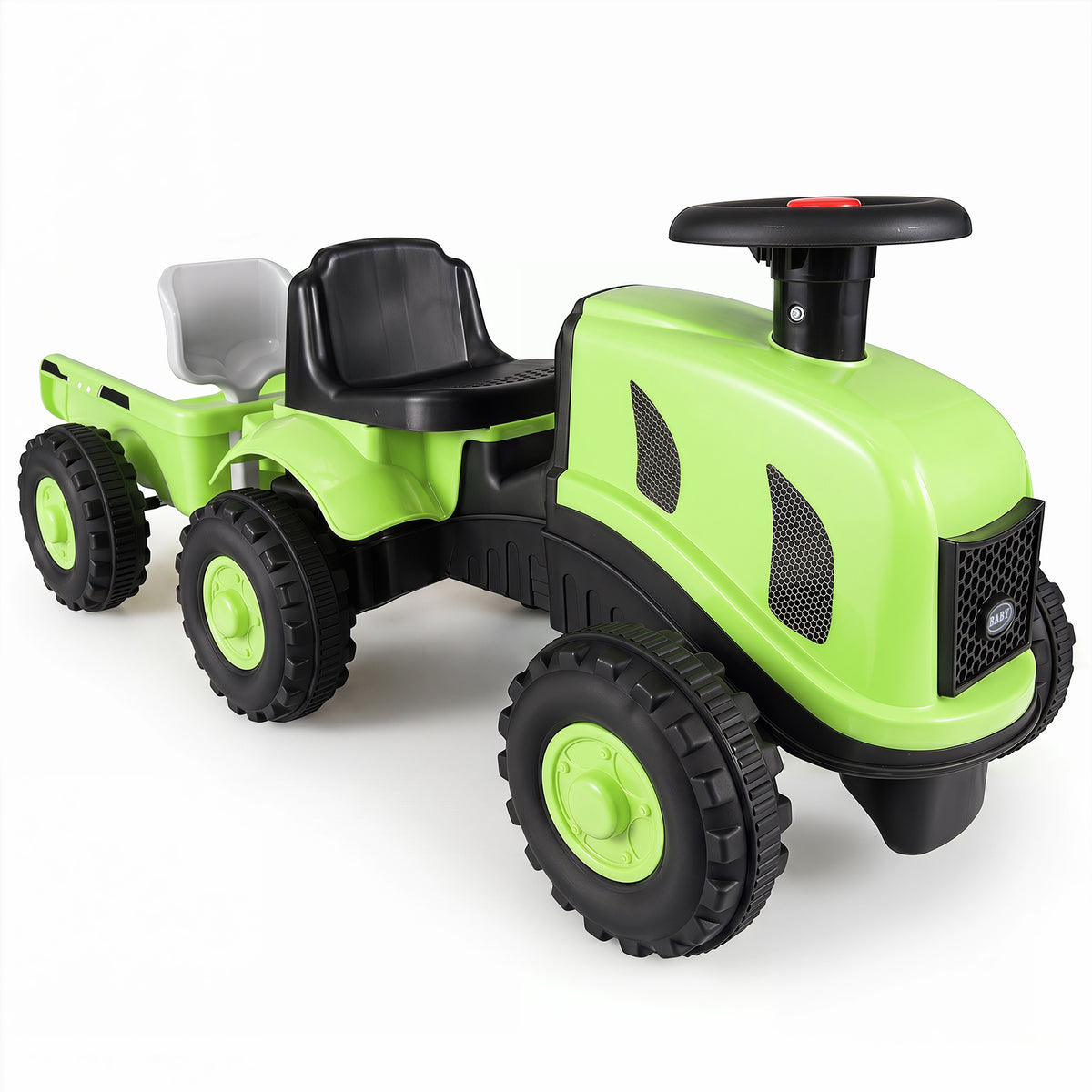 Green Toddler Ride On Push Car With Trailer & Walker Toy
