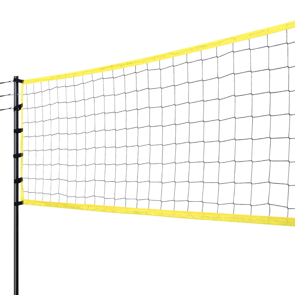 Portable volleyball set with ball and boundary lines ideal for childrens play at home.