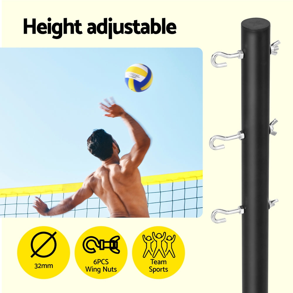 Compact 9M volleyball set for kids with ball and boundary lines for backyard play