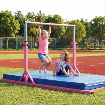 Pink Gymnastics Parallel Bar | Adjustable Height & Width for Kids