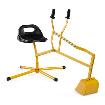 Yellow Metal Sand Digger | 360° Rotating Excavator Toy for Kids