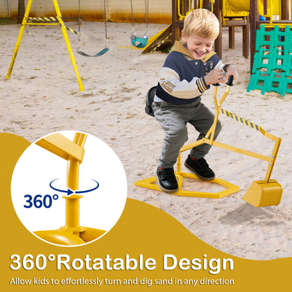Yellow Sandbox Digger Toy | 360° Rotating | 2 Hand Controls
