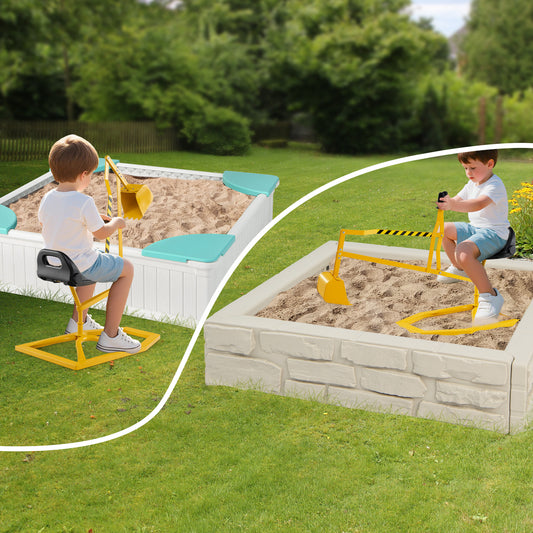 Yellow Sandbox Digger Toy | 360° Rotating | 2 Hand Controls