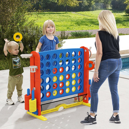 Giant 4-in-1 Connect Four Ring Toss Basketball Game Navy