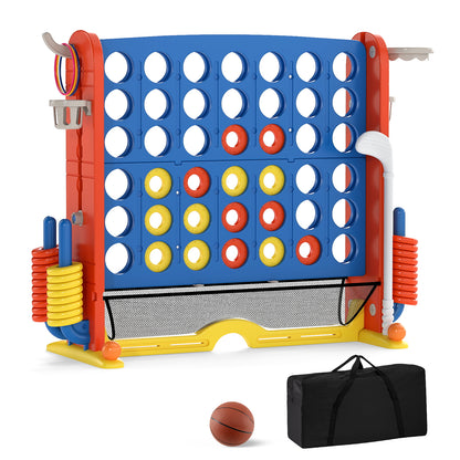 Giant 4-in-1 Connect Four Ring Toss Basketball Game Navy