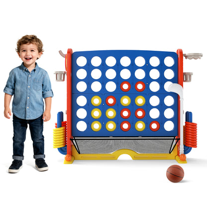 Giant 4-in-1 Connect Four Ring Toss Basketball Game Navy