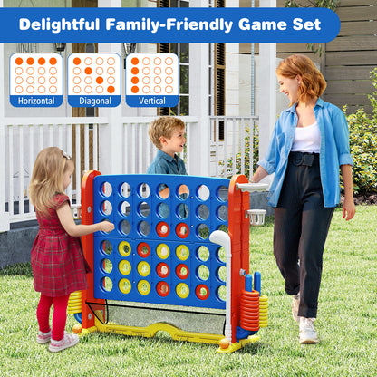 Giant 4-in-1 Connect Four Ring Toss Basketball Game Navy