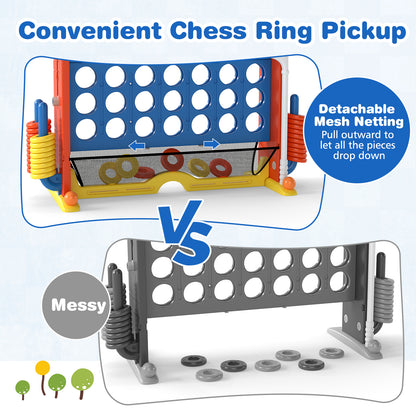 Giant 4-in-1 Connect Four Ring Toss Basketball Game Navy