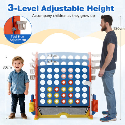Giant 4-in-1 Connect Four Ring Toss Basketball Game Navy