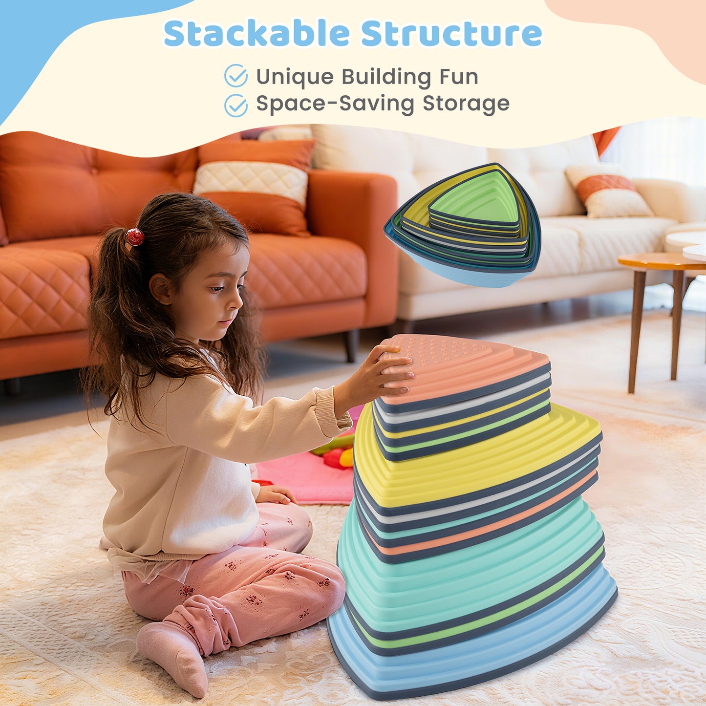 Balance Stones Set Non Slip Stepping Stones Multicolor | 6-11pcs