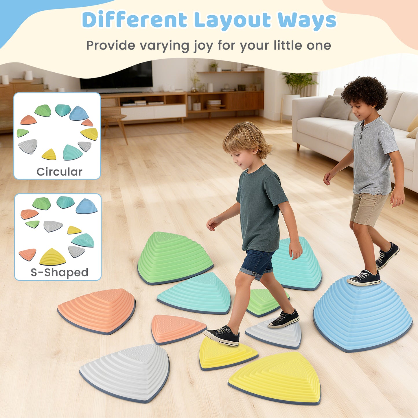 Balance Stones Set Non Slip Stepping Stones Multicolor | 6-11pcs