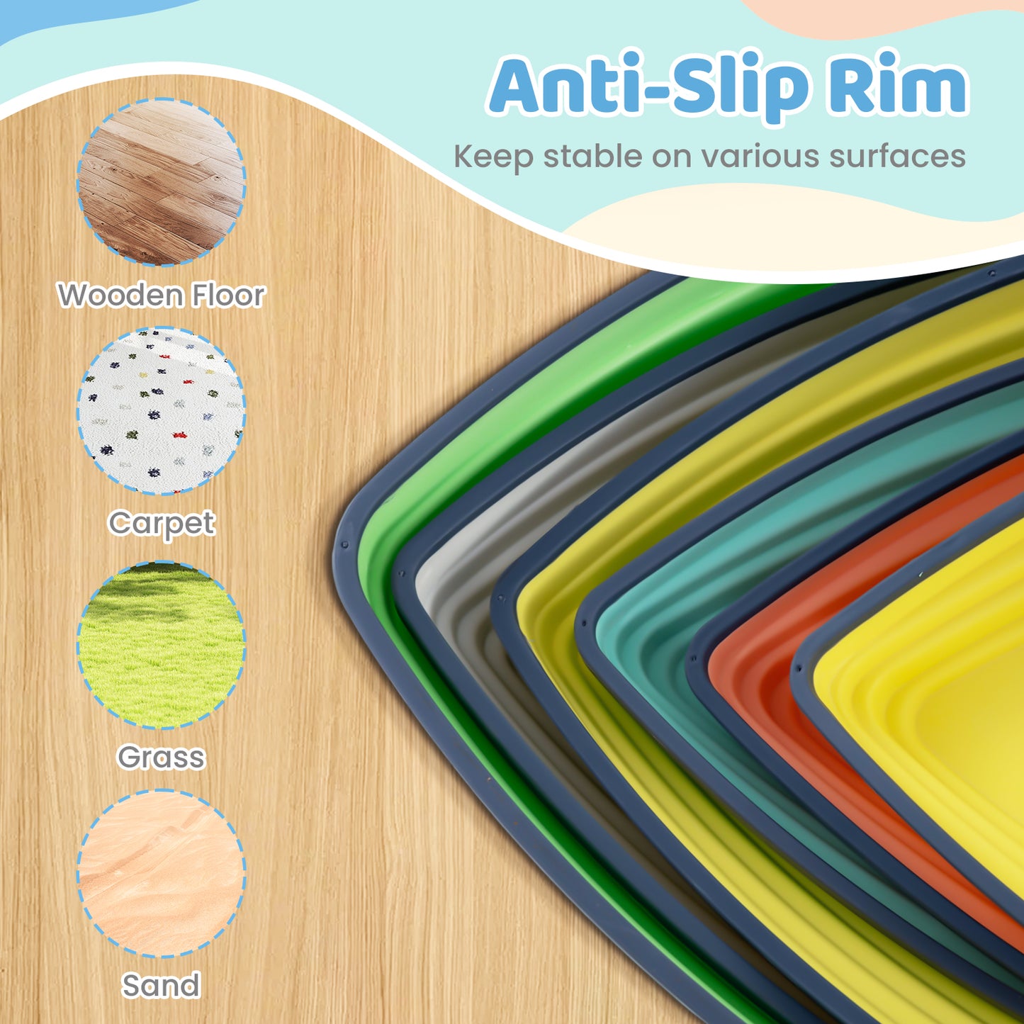 Multicolour Balance Stones Set With Storage Bag | Motor Skills