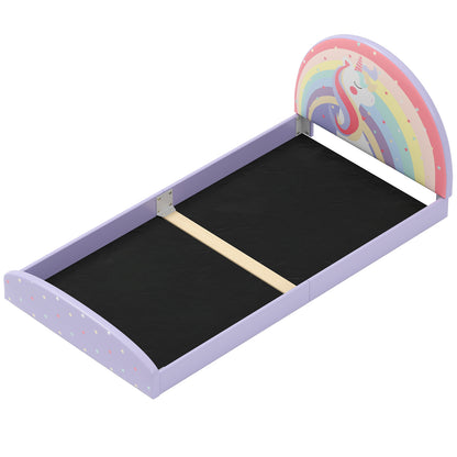 Low Floor Twin Bed Frame Purple Rainbow Unicorn Stars | 3+ Kids