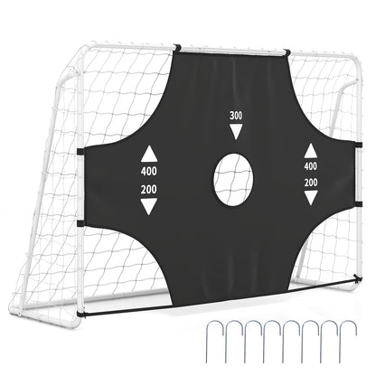 Black Soccer Goal Set 2 in 1 | Removable Target Net 215cm