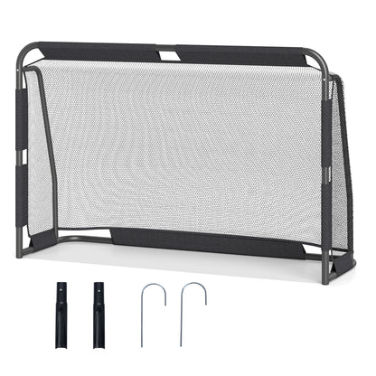 Soccer Goal Set 182cm Metal Frame Black PE Net Backyard Football